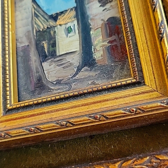 VTG FRAMED ART WITH METAL DESIGN ATTACHED BELOW - Picture 6 of 6